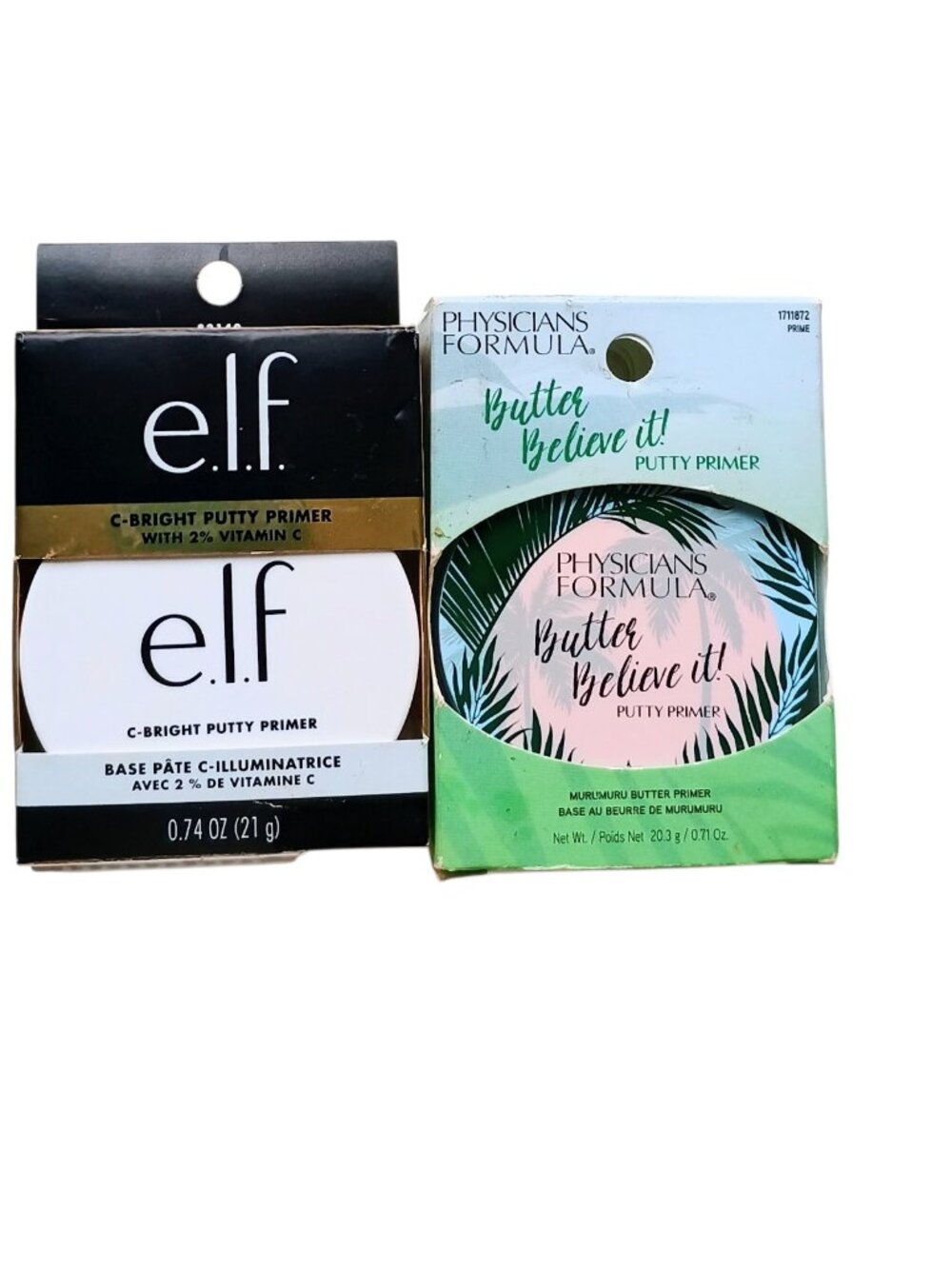NEW Putty Primer Bundle -e.l.f C-Bright and Physicians Formula Butter Believe It